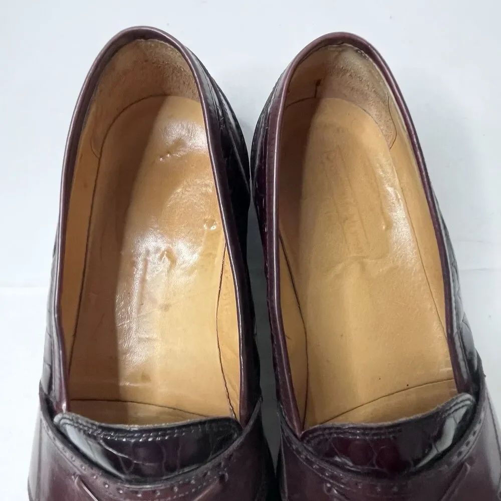 JOHNSTON & MURPHY Burgundy  Kiltie Tasseled Loafers Italy Mens 9M